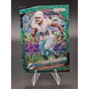 2025 Panini Prizm Chop Robinson #20 Green Scope Prizm /75 Miami Dolphins
